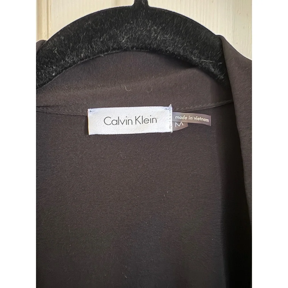 Calvin Klein Black Cropped Open Front Shrug Cardigan Long Sleeve Women's Size M
